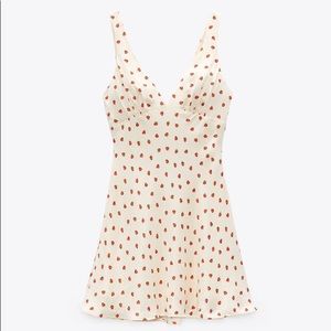 NWT Zara Silky Strawberry Mini Dress